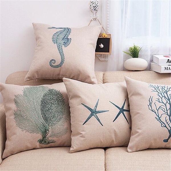modern starfish seaweed hippocampus decorative pillow case chair waist square 45x45cm cotton linen pillow cover home textile
modern starfish seaweed hippocampus decorative pillow case chair waist square 45x45cm cotton linen pillow cover home textile
