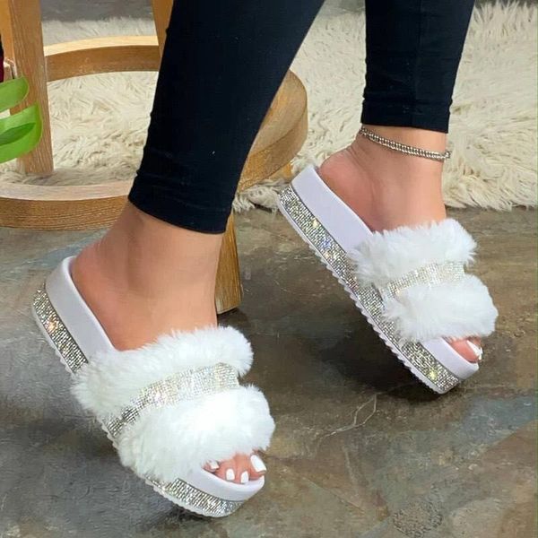 2020 women slippers sandals summer home flat fur slides for women big size 43 fluffy female shoes glitter casual shoes, Black
2020 women slippers sandals summer home flat fur slides for women big size 43 fluffy female shoes glitter casual shoes, Black