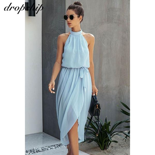 dropship summer dress for women midi solid dresses elegant ladies sundress halter sashes bodycon party evening womens clothes, Black;gray
dropship summer dress for women midi solid dresses elegant ladies sundress halter sashes bodycon party evening womens clothes, Black;gray