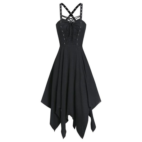 sommerkleider damen Women Plus Size Cool Solid Bandage Irregular Hem Sleeveless Camisole Mini Dress Gothic sukienki damskie, Black;gray
sommerkleider damen Women Plus Size Cool Solid Bandage Irregular Hem Sleeveless Camisole Mini Dress Gothic sukienki damskie, Black;gray