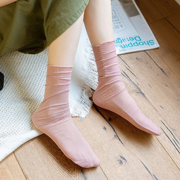 women's net red thin ins fashionable mesh ultra-thin mid-tube glass silk summer stockings medium socks medium socks, Pink;yellow
women's net red thin ins fashionable mesh ultra-thin mid-tube glass silk summer stockings medium socks medium socks, Pink;yellow
