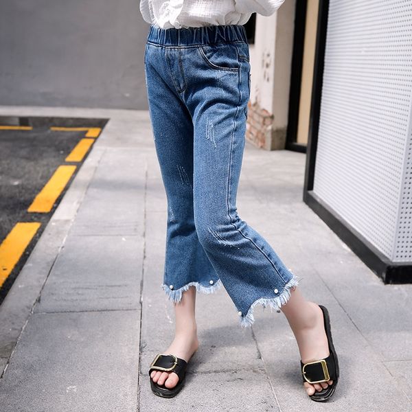 kl3vq children's summer clothes 2020 new fashion foreign style pearl woolen edge women's big boy bell pants and jeans fashionable, Blue
kl3vq children's summer clothes 2020 new fashion foreign style pearl woolen edge women's big boy bell pants and jeans fashionable, Blue