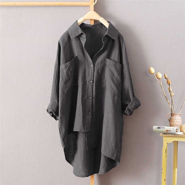 explosive casual style solid color shirt women's cardigan double pocket long sleeve temperament top, White
explosive casual style solid color shirt women's cardigan double pocket long sleeve temperament top, White