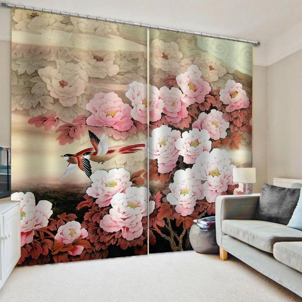 customized size luxury blackout 3d window curtains for living room pink peony curtains personality curtains
customized size luxury blackout 3d window curtains for living room pink peony curtains personality curtains