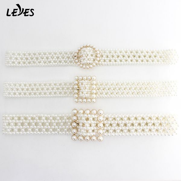 fashion pearl belts for women dress elegant beads waist strap elastic wide belt square pin buckles shiny decorative bead chain, Black;brown
fashion pearl belts for women dress elegant beads waist strap elastic wide belt square pin buckles shiny decorative bead chain, Black;brown