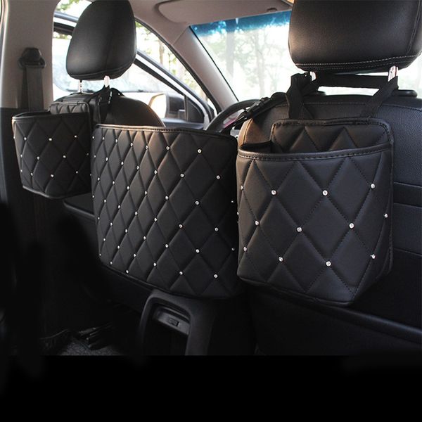 crystal rhinestone pu leather car storage bag organizer barrier of backseat holder multi-pockets car container stowing tidying
crystal rhinestone pu leather car storage bag organizer barrier of backseat holder multi-pockets car container stowing tidying