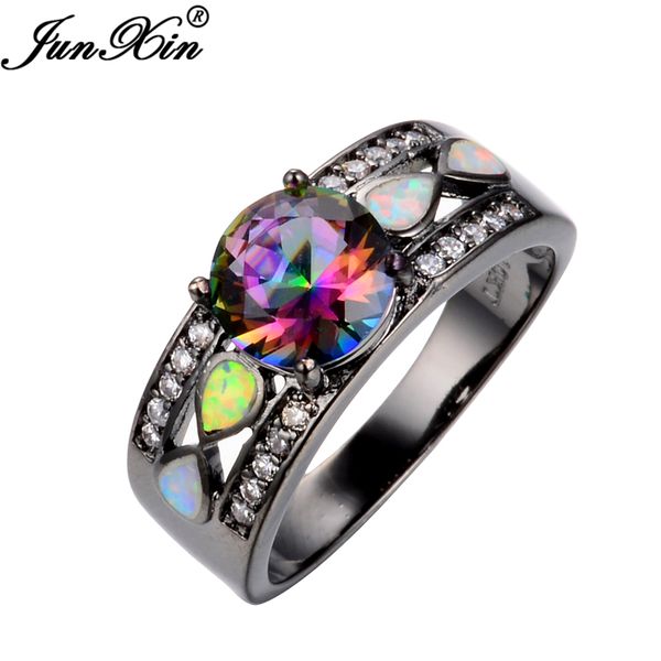 junxin fashion jewelry women wedding rainbow opal rings colorful cz 10kt black gold filled engagement ring rb0264, Golden;silver
junxin fashion jewelry women wedding rainbow opal rings colorful cz 10kt black gold filled engagement ring rb0264, Golden;silver