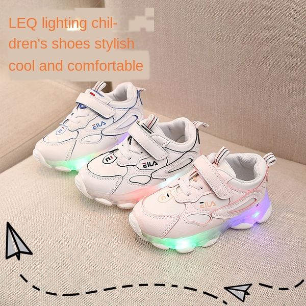 6cqym new children's hook and loop sports children's sneakers luminous casual men's and women's soft-soled sports shoes, Black
6cqym new children's hook and loop sports children's sneakers luminous casual men's and women's soft-soled sports shoes, Black