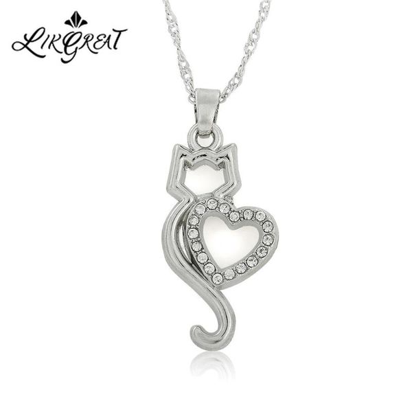 likgreat silver color water-wave chain necklace cute cat heart pendant necklace fashion crystal jewerly accessories girl gifts
likgreat silver color water-wave chain necklace cute cat heart pendant necklace fashion crystal jewerly accessories girl gifts