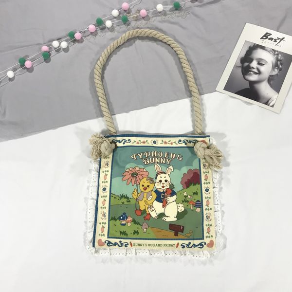 pastoral shoulder bag hemp rope lace style digital printing rabbit lace stitching hemp rope shoulder bag
pastoral shoulder bag hemp rope lace style digital printing rabbit lace stitching hemp rope shoulder bag