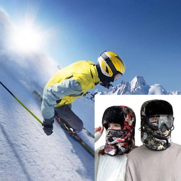 warm winter hats windproof ski cap cap with earmuffs pilot mask snow goggles for women men 56-58 cm, Black
warm winter hats windproof ski cap cap with earmuffs pilot mask snow goggles for women men 56-58 cm, Black
