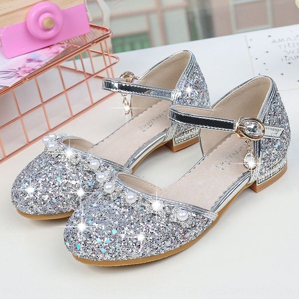 lovdu girls' sandals 2019 new fashion season genuine leather sandals children's children's high-heeled princess baotou crysta, Black;red