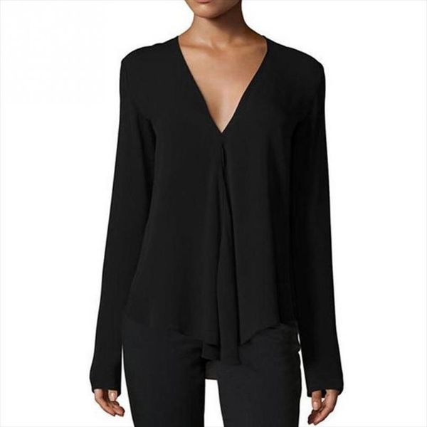 autumn womens blouses casual fashion v neck long sleeve shirts office ladies blouses chiffon shirt solid black red v neck, White
autumn womens blouses casual fashion v neck long sleeve shirts office ladies blouses chiffon shirt solid black red v neck, White