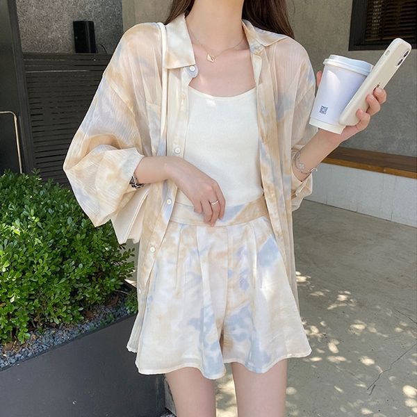 summer iced tea women's long sleeve sun-proof shirt wide leg shorts two-piece suit suit western style summer 2020 new, White
summer iced tea women's long sleeve sun-proof shirt wide leg shorts two-piece suit suit western style summer 2020 new, White