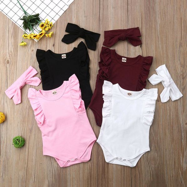newborn baby girl clothes solid color sleeveless ruffle bodysuits jumpsuit headband 2pcs outfits sunsuit, Blue
newborn baby girl clothes solid color sleeveless ruffle bodysuits jumpsuit headband 2pcs outfits sunsuit, Blue