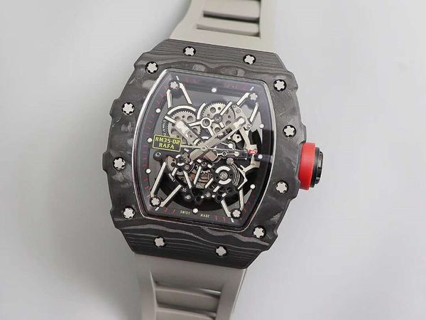 2020 new kv production rm-35 imported carbon fiber material white shock absorber imported from switzerland rubber strap, Slivery;brown
2020 new kv production rm-35 imported carbon fiber material white shock absorber imported from switzerland rubber strap, Slivery;brown