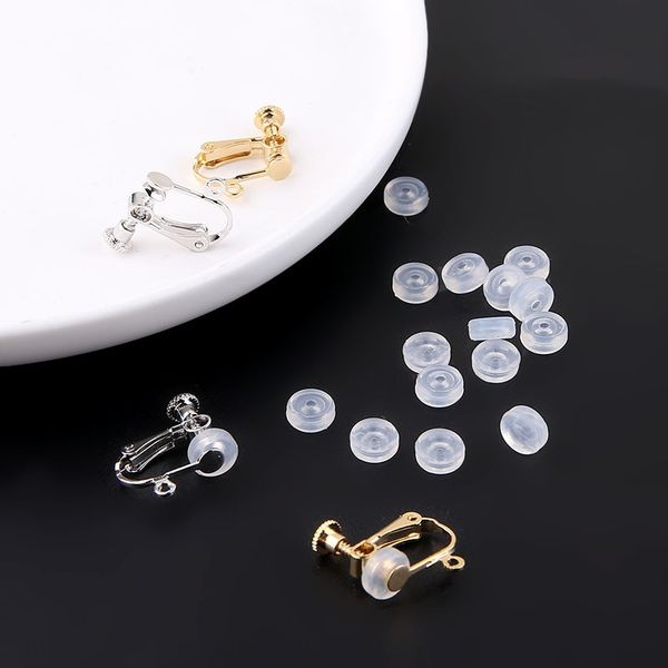 diy accessories clip transparent invisible anti-pain pad diy screw silicone screw metal ear clip painless silicone soft ear pad, Silver
diy accessories clip transparent invisible anti-pain pad diy screw silicone screw metal ear clip painless silicone soft ear pad, Silver