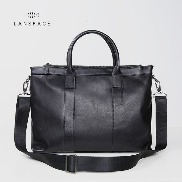 lanspace men's leather shoulder bags leisure crossbody bag fashion leather men bag