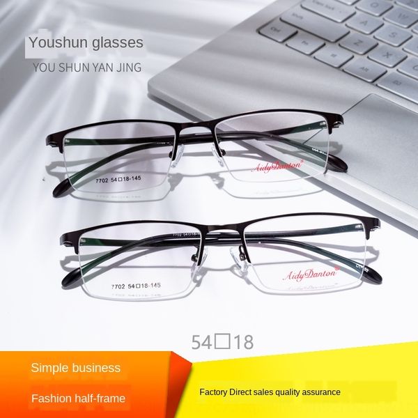 new addington myopia metal glasses half frame steel eyebrow frame men's 7702 myopia glasses, Silver
new addington myopia metal glasses half frame steel eyebrow frame men's 7702 myopia glasses, Silver