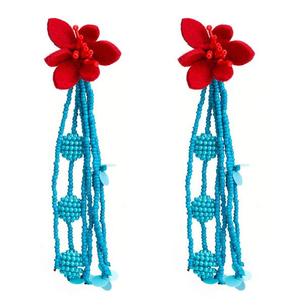 exaggerated flower flannel rice beads woven tassel earrings multi-layer earrings women's fashion bohemia, Golden
exaggerated flower flannel rice beads woven tassel earrings multi-layer earrings women's fashion bohemia, Golden