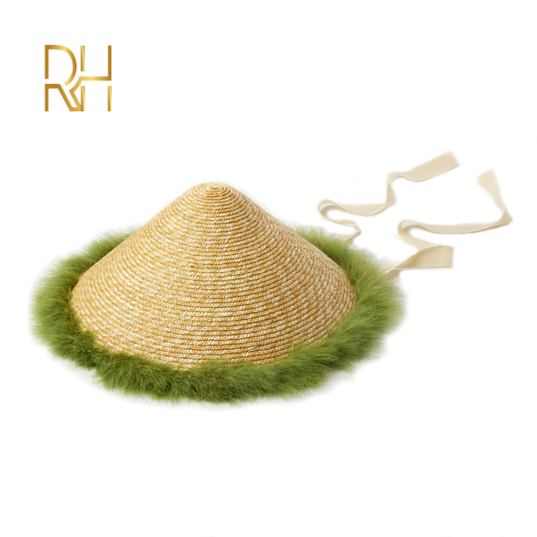 rh women feather brim wheat straw bamboo hat with ribbon latest fashion outdoor sunshade visor cap for stage show, Blue;gray
rh women feather brim wheat straw bamboo hat with ribbon latest fashion outdoor sunshade visor cap for stage show, Blue;gray