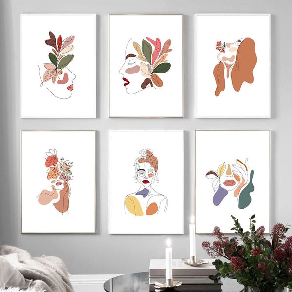 abstract poster woman face canvas print line flowers leaves wall painting vintage art prints wall pictures for bedroom decor
abstract poster woman face canvas print line flowers leaves wall painting vintage art prints wall pictures for bedroom decor