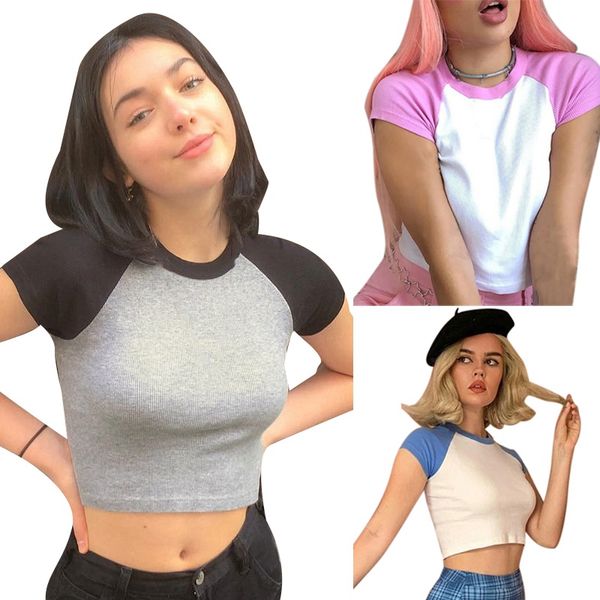 patchwork casual short sleeve t-shirt women fashion basic crop t shirt ladies streetwear cotton, White
patchwork casual short sleeve t-shirt women fashion basic crop t shirt ladies streetwear cotton, White