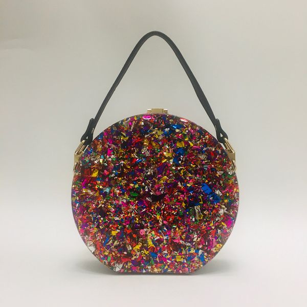 fashion designers bag circular handbag colorful sequins acrylic evening bag lady clutch for party sparkling clutches
fashion designers bag circular handbag colorful sequins acrylic evening bag lady clutch for party sparkling clutches