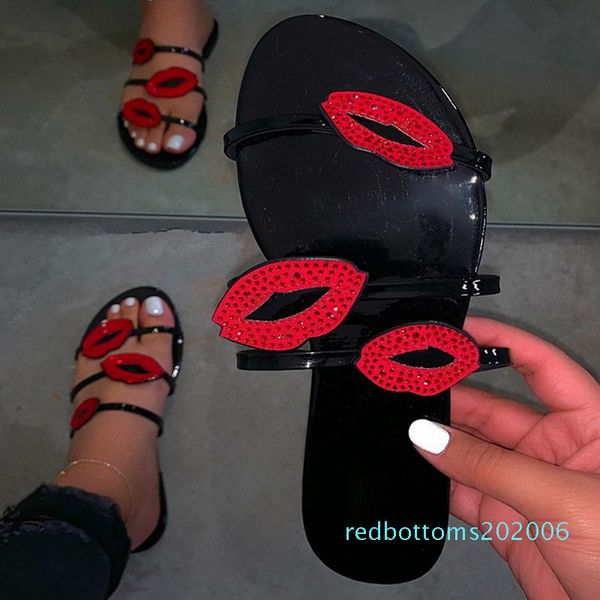 woman slippers red lips sandals flat ladies shoes beach flip-flops non slip rhinestones home summer r06, Black
woman slippers red lips sandals flat ladies shoes beach flip-flops non slip rhinestones home summer r06, Black