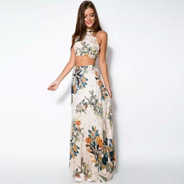 summer women halter crop and long skirts set party maxi clothes sets backless bandage flower sleeveless dress vestidos, Gray
summer women halter crop and long skirts set party maxi clothes sets backless bandage flower sleeveless dress vestidos, Gray