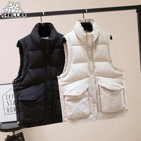 greller 2020 autumn winter women vest mandarin collar sleeveless short coat women jacket waistcoat female chalecos para mujer, Black;white
greller 2020 autumn winter women vest mandarin collar sleeveless short coat women jacket waistcoat female chalecos para mujer, Black;white