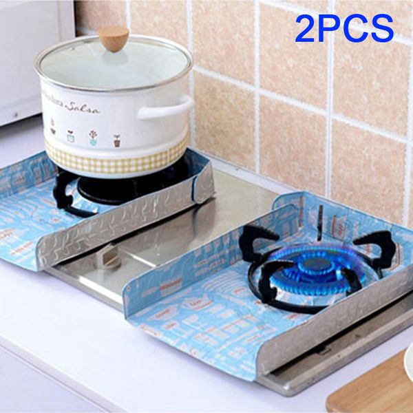 2 pieces 33x42cm kitchen gas stove oil splash screen folding aluminum foil wind shield specialty tools 
2 pieces 33x42cm kitchen gas stove oil splash screen folding aluminum foil wind shield specialty tools