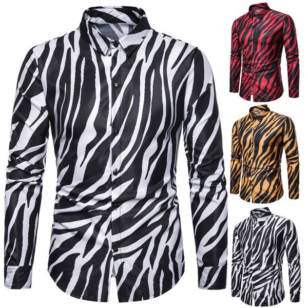 men streetwear us size shirt zebra skin printed tuxedo party shirt long sleeve light weight office male fashion, White;black
men streetwear us size shirt zebra skin printed tuxedo party shirt long sleeve light weight office male fashion, White;black