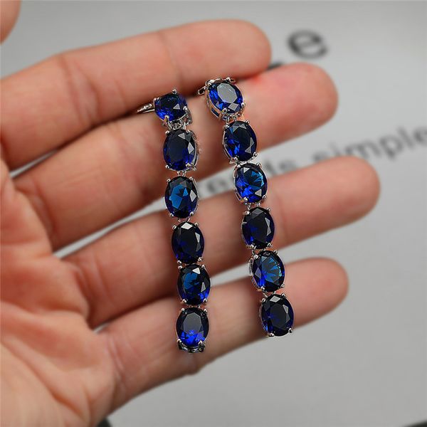luxury female crystal blue stone earrings charm silver color hoop earrings for women long rainbow oval wedding, Golden;silver
luxury female crystal blue stone earrings charm silver color hoop earrings for women long rainbow oval wedding, Golden;silver