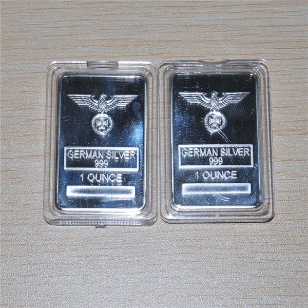 

20pcs /lot fast delivery,4-8 days to europe,germany cross eagle deutsche reichsbank bar 1 troy oz. silver platedbars bullion