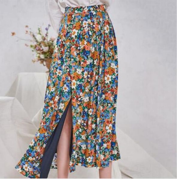 2020 new print women dresses midi skirt flower pleated skirt cotton colorful floral print buttons elegant split long skirts, Black
2020 new print women dresses midi skirt flower pleated skirt cotton colorful floral print buttons elegant split long skirts, Black