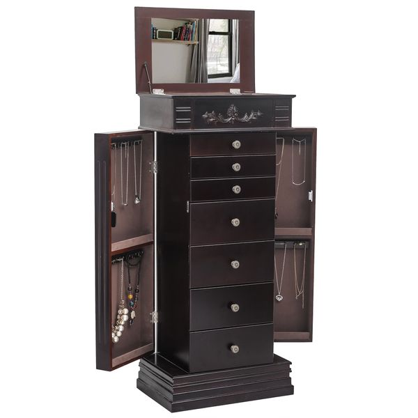 floor standing 8 layers 7 drawers jewelry cabinet household jewelry storage rack wooden brown us stock
floor standing 8 layers 7 drawers jewelry cabinet household jewelry storage rack wooden brown us stock
