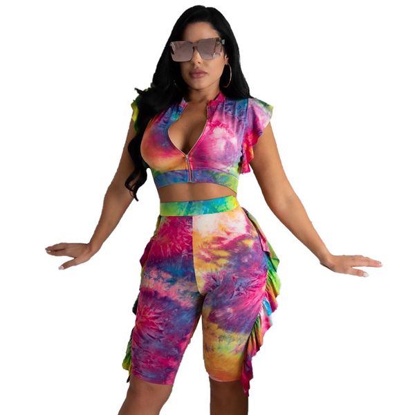 womens 2pcs outfits summer tie dye pants sets with zipper fashion ladies two pieces suits casual female clothies, White
womens 2pcs outfits summer tie dye pants sets with zipper fashion ladies two pieces suits casual female clothies, White