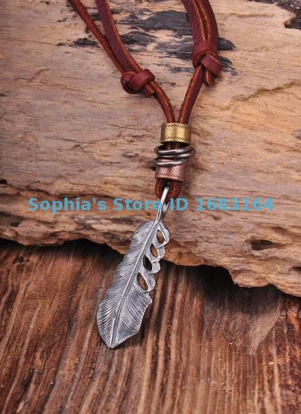 brown surfer beach vintage leather choker necklace cool retro feather pendant mens, Silver
brown surfer beach vintage leather choker necklace cool retro feather pendant mens, Silver