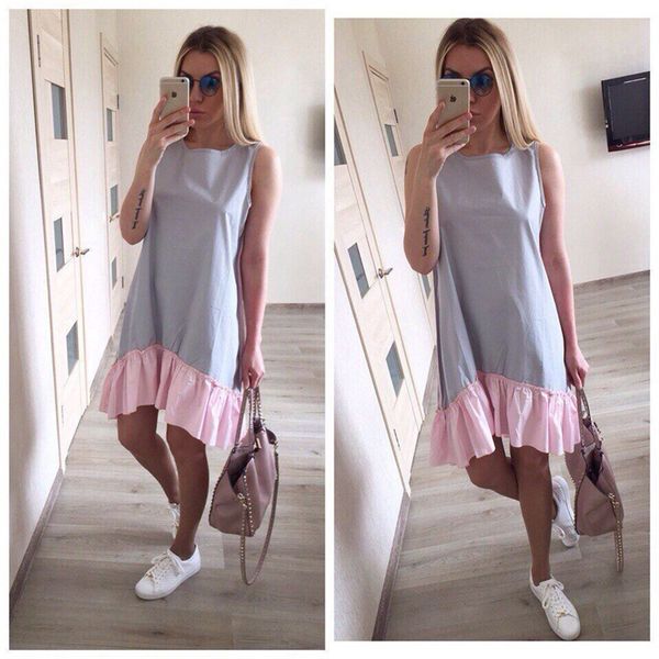 summer dresses casual loose patchwork sleeveless ruffles o-neck straight dress for women dress vestidos, Black;gray
summer dresses casual loose patchwork sleeveless ruffles o-neck straight dress for women dress vestidos, Black;gray