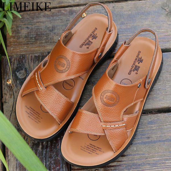 2020 new men sandals genuine leather lightweight men slippers summer beach sandal leather lightweight flat rubber, Black
2020 new men sandals genuine leather lightweight men slippers summer beach sandal leather lightweight flat rubber, Black