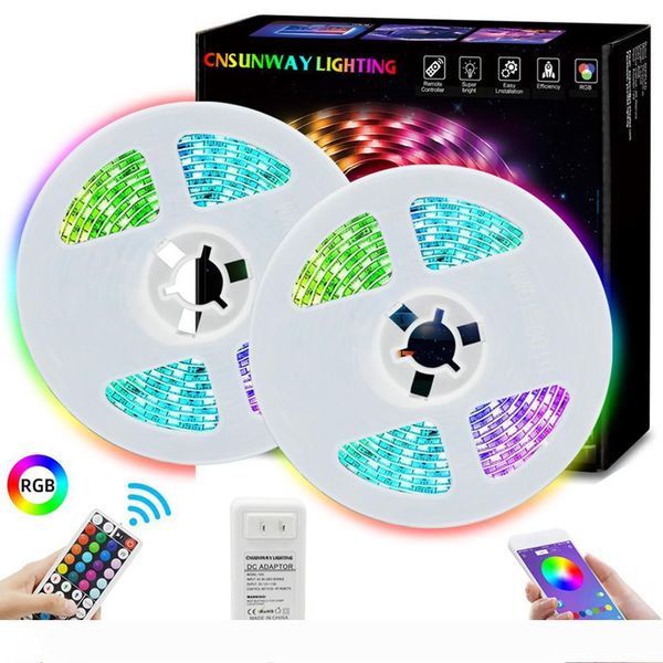 rgb led strip light tape flexible diode ribbon smd 5050 rgb 44key rf remote lighting + with bluetooth app 5m 10m
rgb led strip light tape flexible diode ribbon smd 5050 rgb 44key rf remote lighting + with bluetooth app 5m 10m