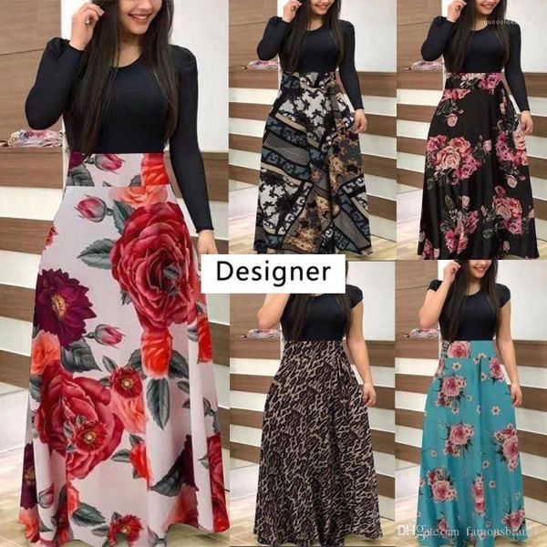summer long flower dress short sleeved designer dresses 2020 women spring, Black;gray
summer long flower dress short sleeved designer dresses 2020 women spring, Black;gray