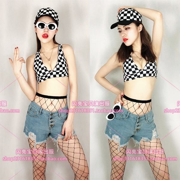 night bar black and white plaid checkerboard sports style dance dance costume clothing dj handsome dsstage costume set, Black;red
night bar black and white plaid checkerboard sports style dance dance costume clothing dj handsome dsstage costume set, Black;red