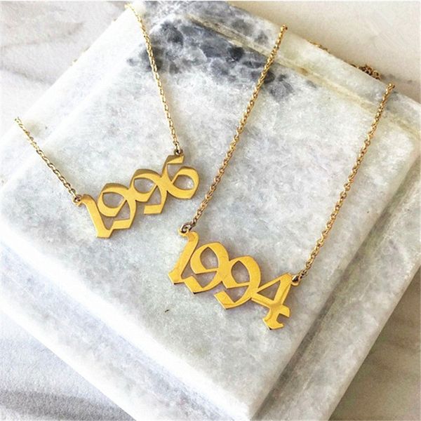 1980 to 2020 special custom year number necklace for women stainless steel simple choker collares trendy jewelry birthday gift, Silver
1980 to 2020 special custom year number necklace for women stainless steel simple choker collares trendy jewelry birthday gift, Silver