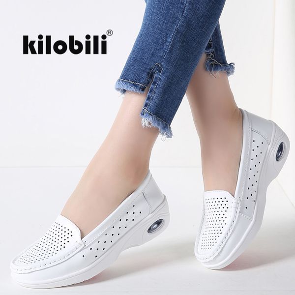 kilobili 2020 summer women classic casual loafers shoes genuine leather slip on moccasins cut out flats platform loafers ladies, Black
kilobili 2020 summer women classic casual loafers shoes genuine leather slip on moccasins cut out flats platform loafers ladies, Black