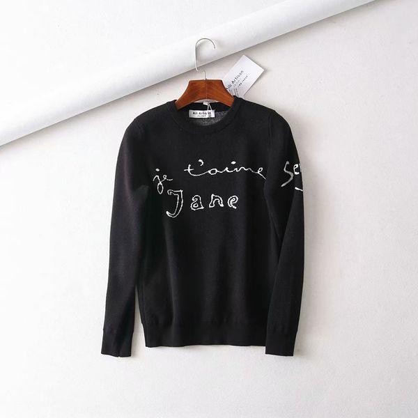 autumn new ins fire blogger same letter pattern cored yarn sweater sweater women's clothing, White;black
autumn new ins fire blogger same letter pattern cored yarn sweater sweater women's clothing, White;black