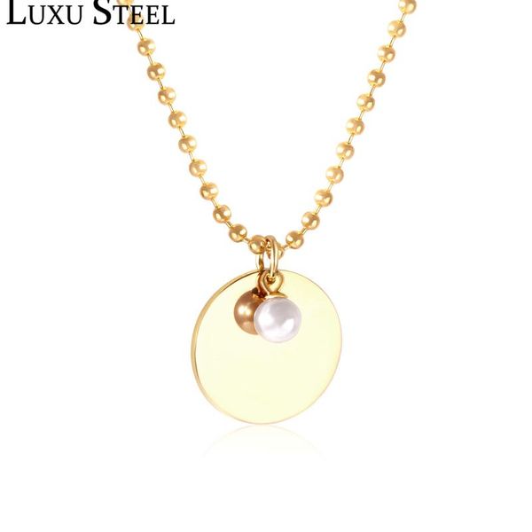 luxusteel round pendants with imitation pearl necklaces for women/girl stainless steel bead chain necklaces party, Silver
luxusteel round pendants with imitation pearl necklaces for women/girl stainless steel bead chain necklaces party, Silver