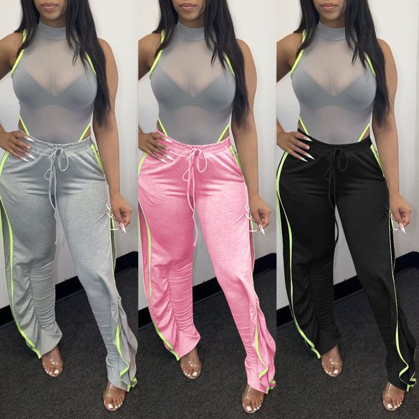 new womens fashion side split patchwork design casual drawstring pleated long pants party club sport streetwear, Black;white
new womens fashion side split patchwork design casual drawstring pleated long pants party club sport streetwear, Black;white