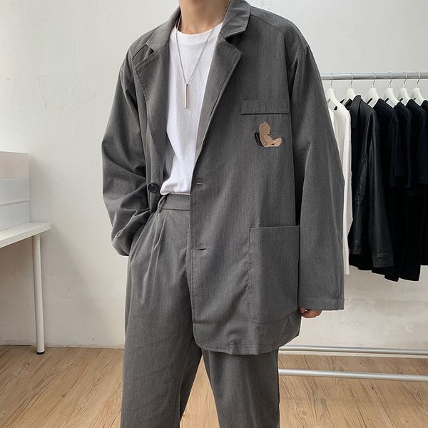 2020spring and autumn new youth popular men's loose plus size korean version fashion casual single-breasted suit suit black/grey, Gray
2020spring and autumn new youth popular men's loose plus size korean version fashion casual single-breasted suit suit black/grey, Gray